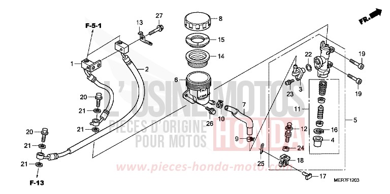 HAUPTBREMSE, HINTEN (CBF600SA8/NA8) von CBF600N ABS PEARL NIGHTSTAR BLACK (NHA84) von 2008